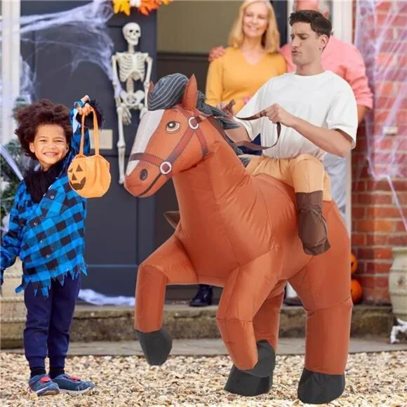 Inflatable Costume Adult,Blow Up Horse Suit,Ride On Halloween Costumes - Picture 3 of 7